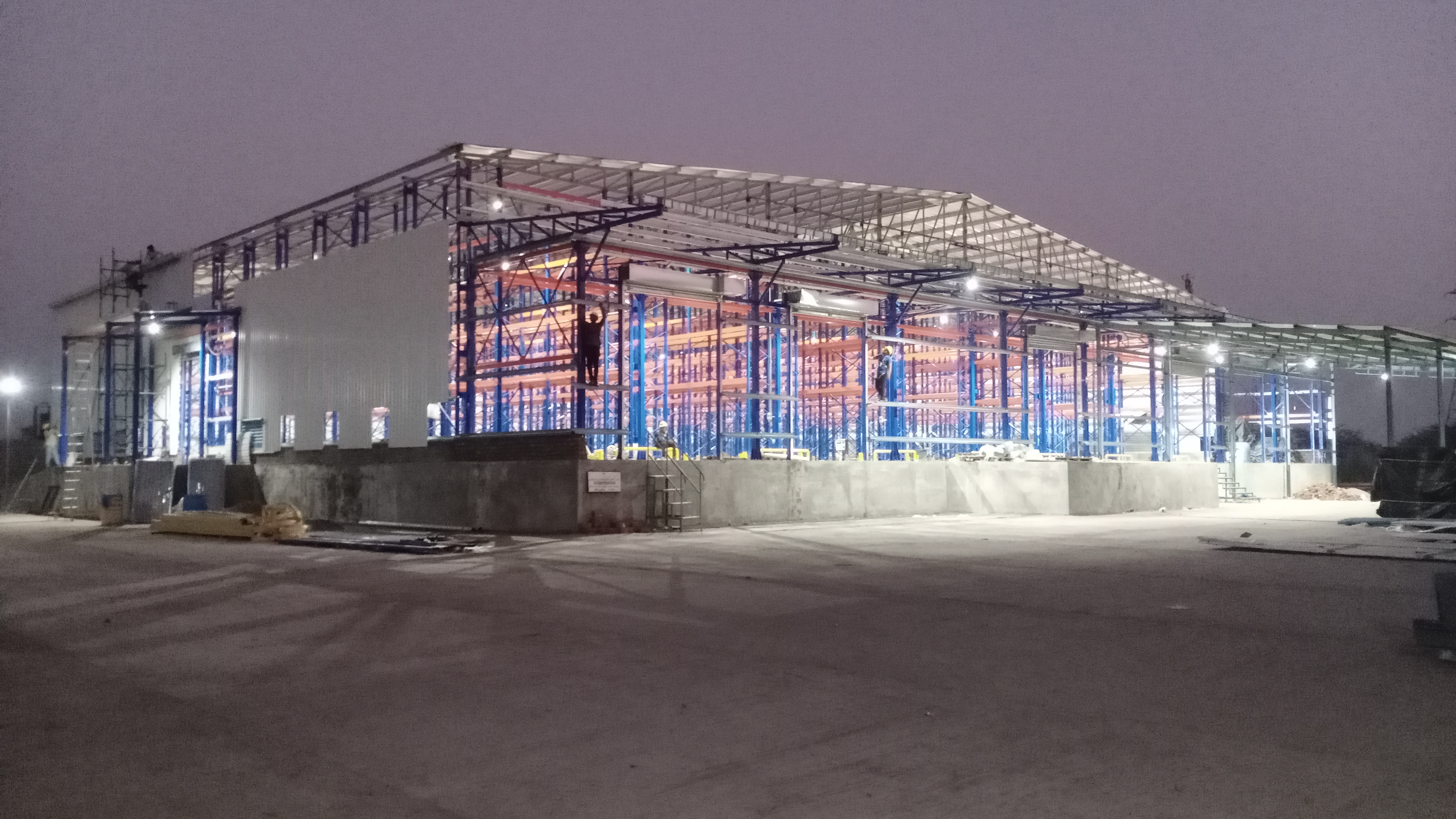 Rack Supported Warehouse – Night View (Under Construction)
