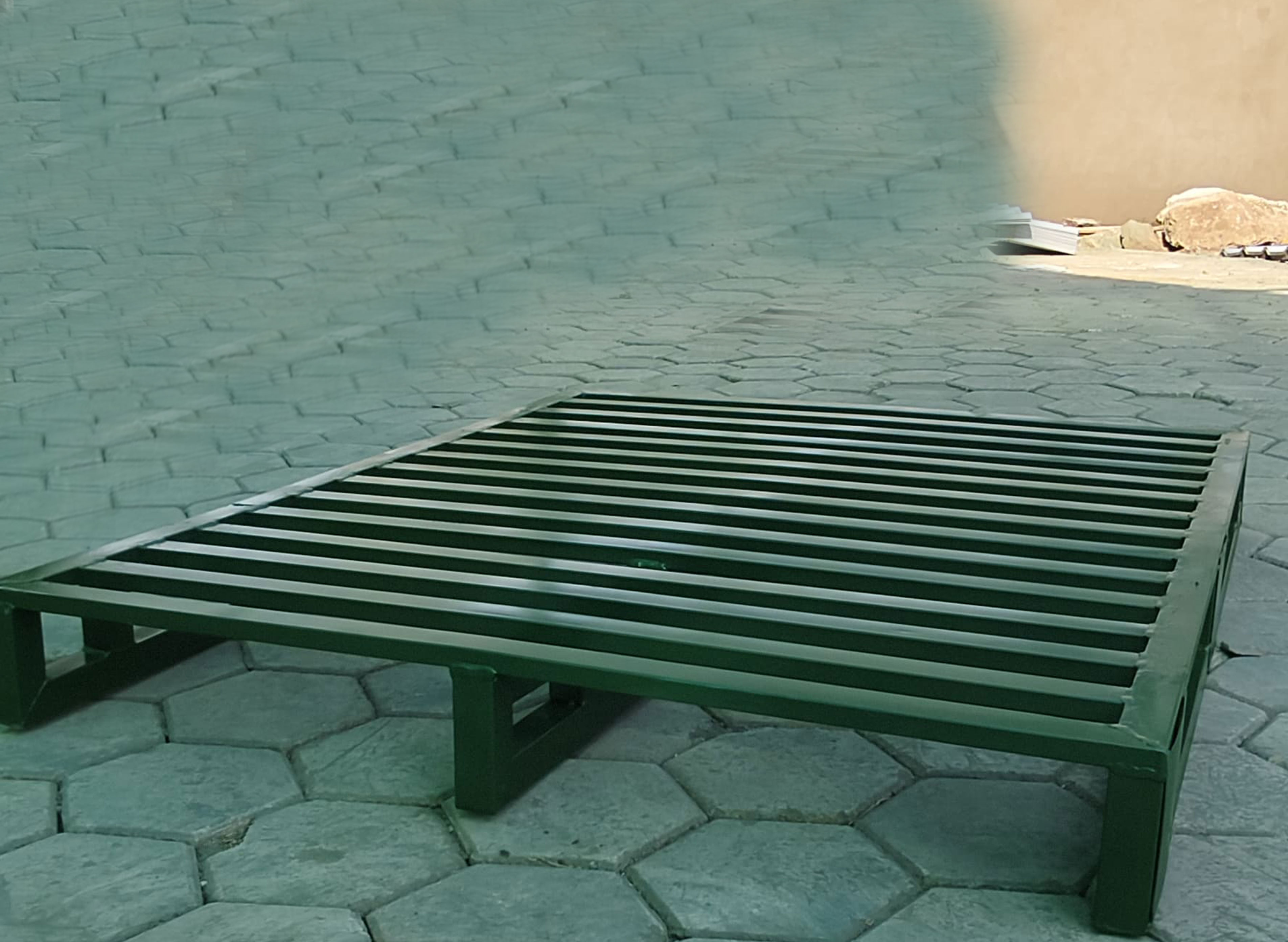 single green metal pallet single green metal pallet